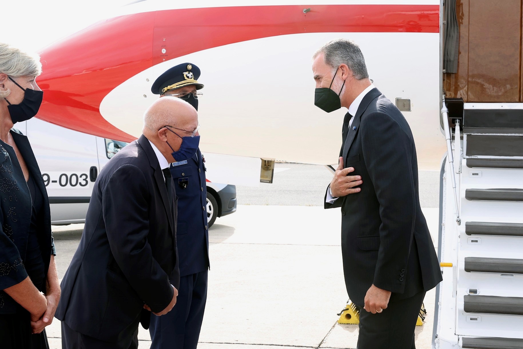 El rey Felipe VI llega al funeral del expresidente Jorge Sampaio en Lisboa