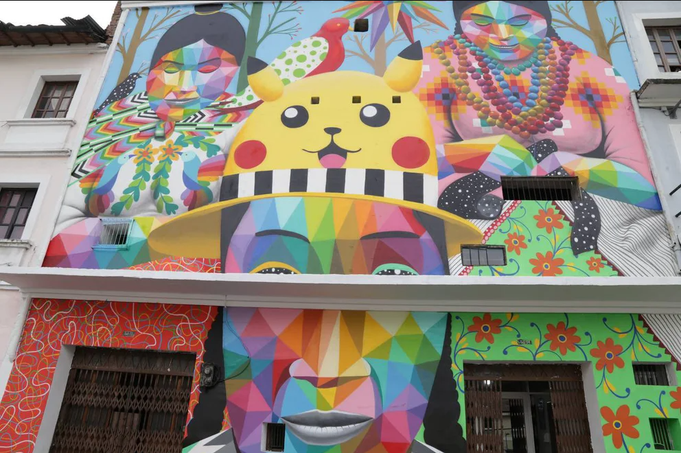 Artista español causó controversia por pintar un enorme Pikachu en mural de Ecuador (FOTOS)