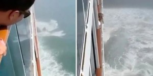 EN VIDEO: Crucero chocó contra un iceberg y un pasajero asustado logró filmar el momento
