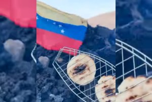 “Cazador de volcanes” venezolano preparó arepas entre lava ardiendo (VIDEO)
