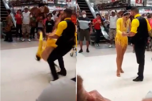 Video escalofriante: bailarina cayó de cabeza en la inauguración de una tienda
