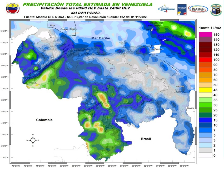 Onda tropical 49 sigue su avance sobre el oriente venezolano este #2Nov