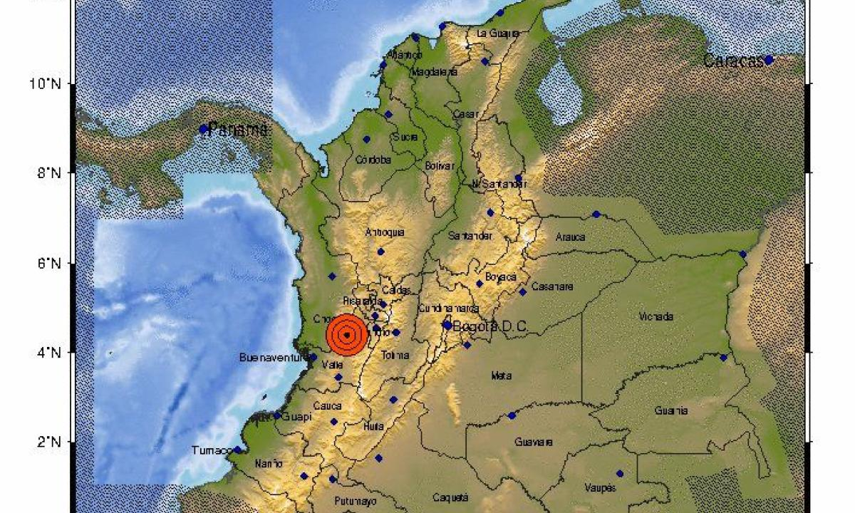 Se registró sismo de magnitud 4.3 en Valle del Cauca, Colombia