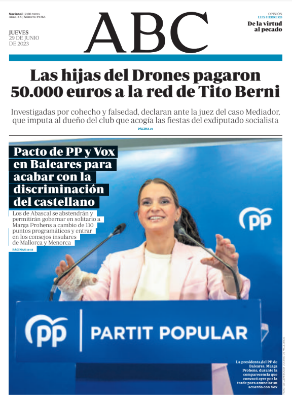 Portadas de la prensa internacional de este jueves 29 de junio de 2023