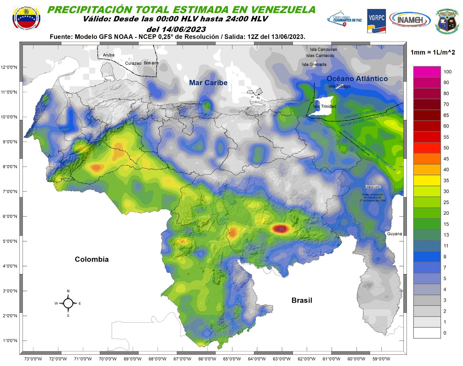 Onda tropical número siete genera lluvias y descargas eléctricas en varios estados de Venezuela este #14Jun