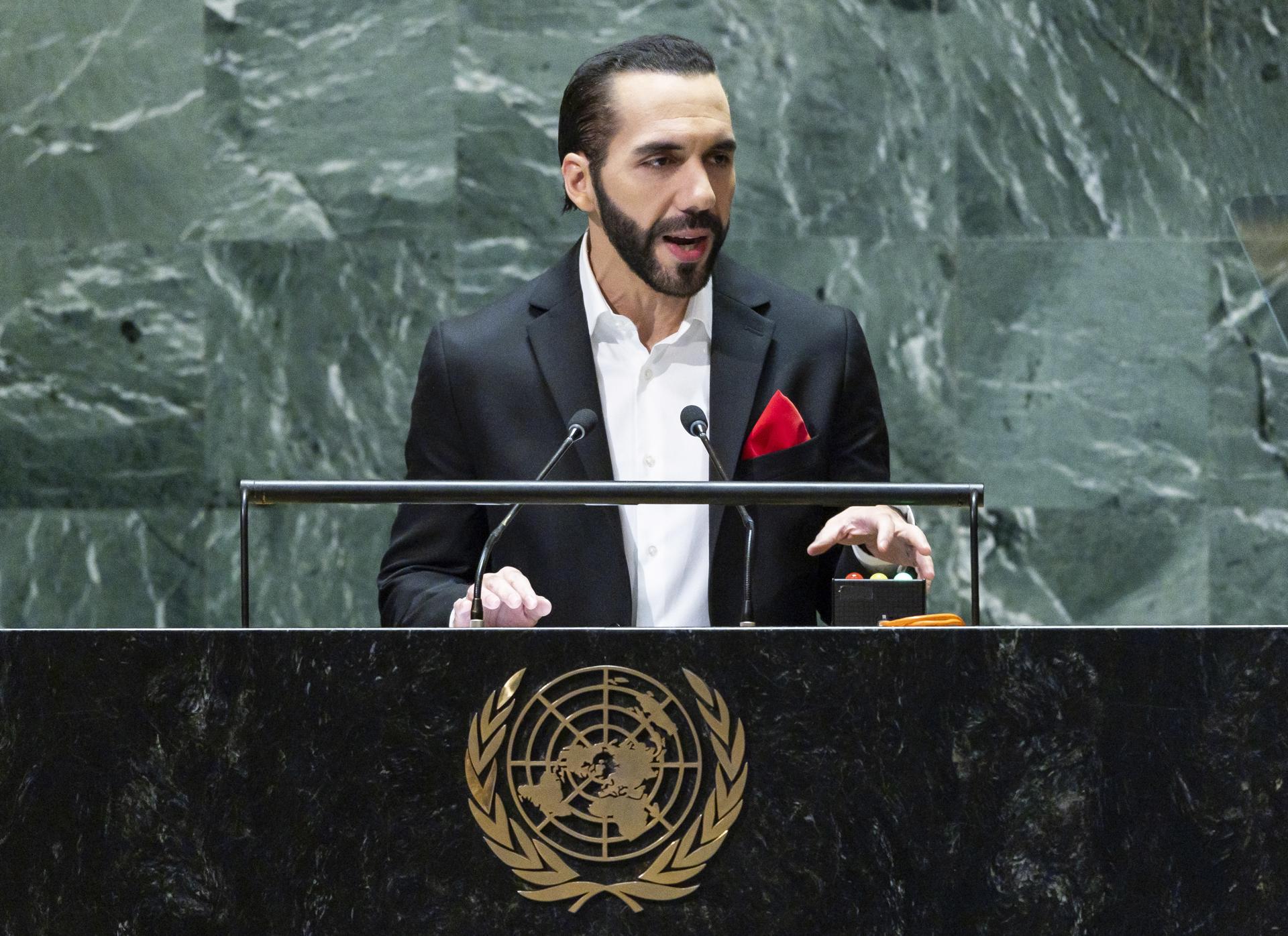 Bukele aseguró ante la Asamblea General de la ONU que El Salvador “ya no es la capital mundial de la muerte”