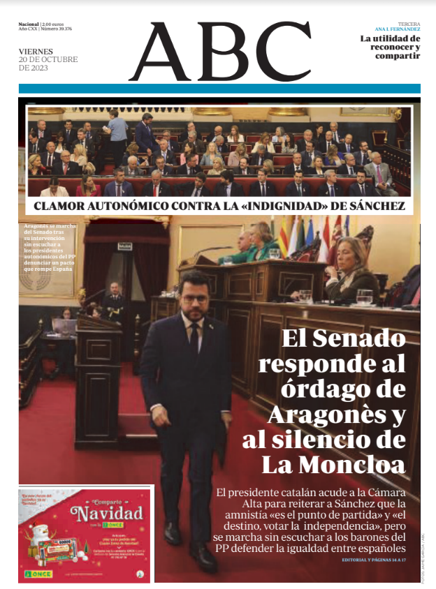 Portadas de la prensa internacional de este viernes 20 de octubre de 2023