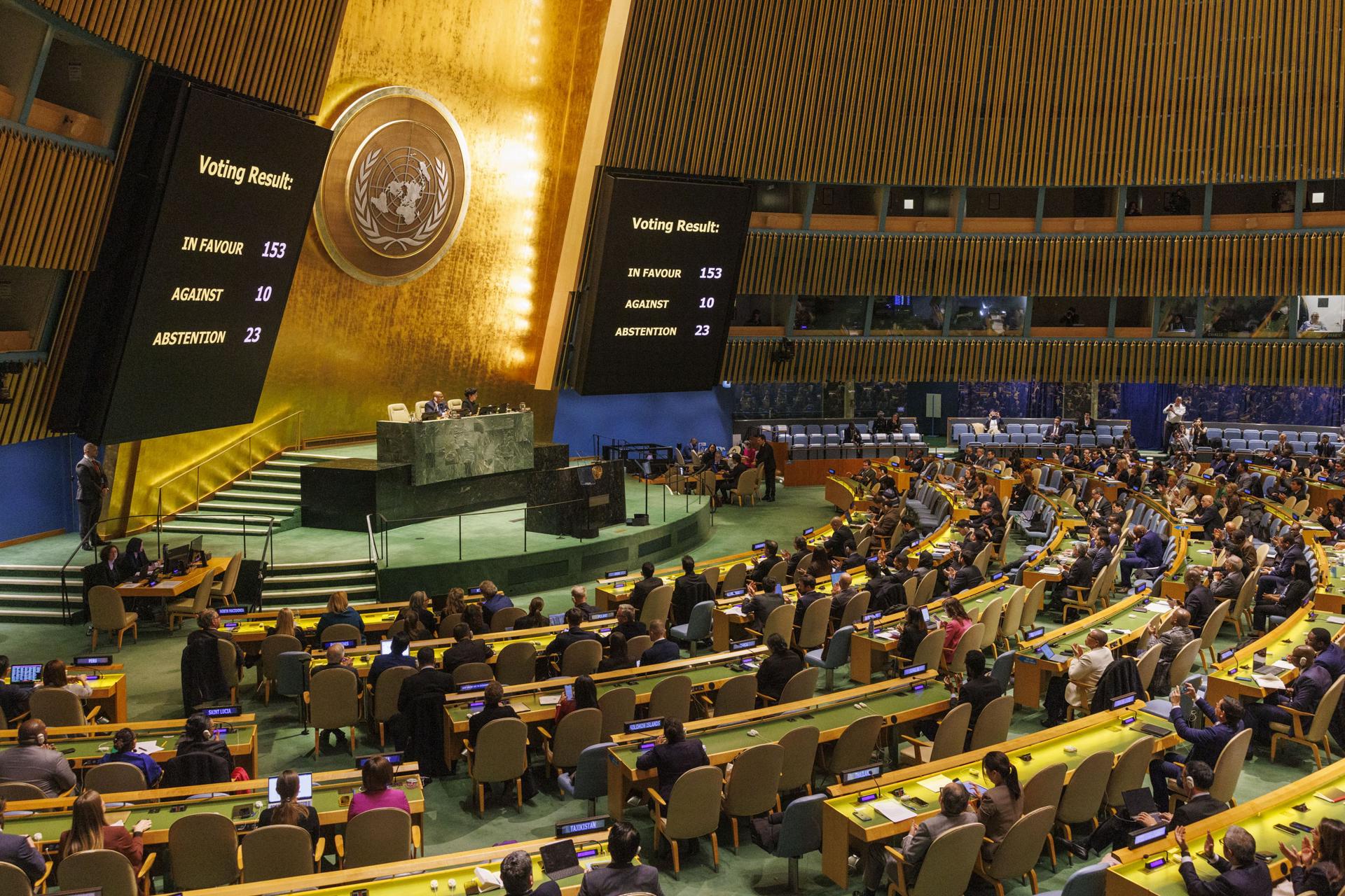 Asamblea General de la ONU pidió alto el fuego inmediato en Gaza por abrumadora mayoría
