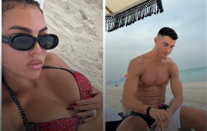 Georgina Rodríguez lució su cuerpazo en bikini durante sus vacaciones con Cristiano Ronaldo (DIOOSS)