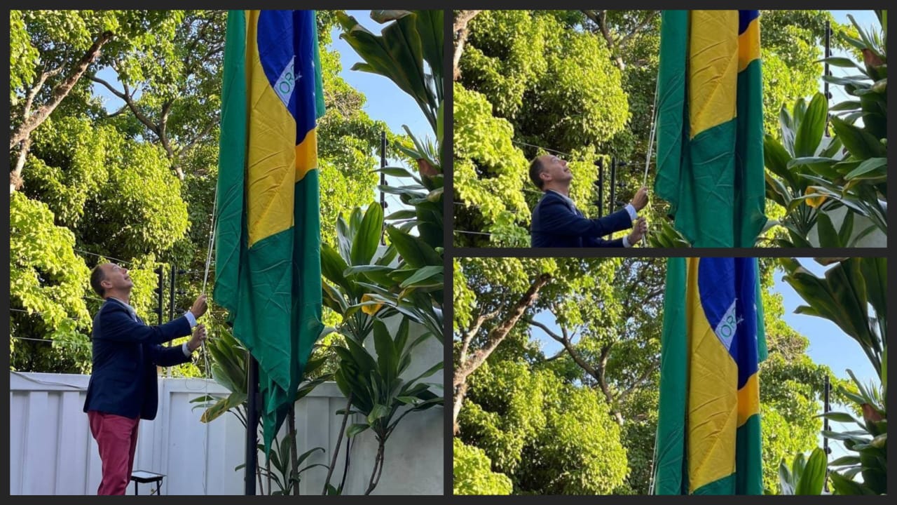 Brasil iza su bandera en la Embajada de Argentina en Caracas (Imágenes)